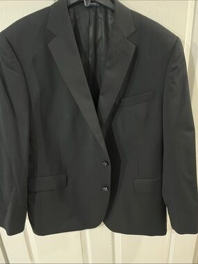 Stafford Black Two-Button Sport Coat Blazer